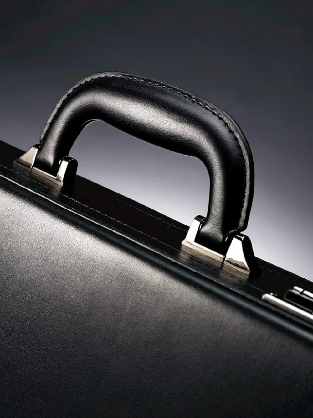 Samsonite Expandable Leather Attache Briefcase Black NIB Combination Locks